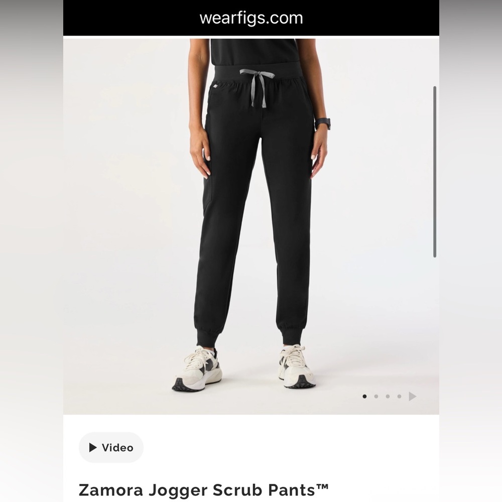 Figs Zamora Black Jogger Scrub Pants XXL